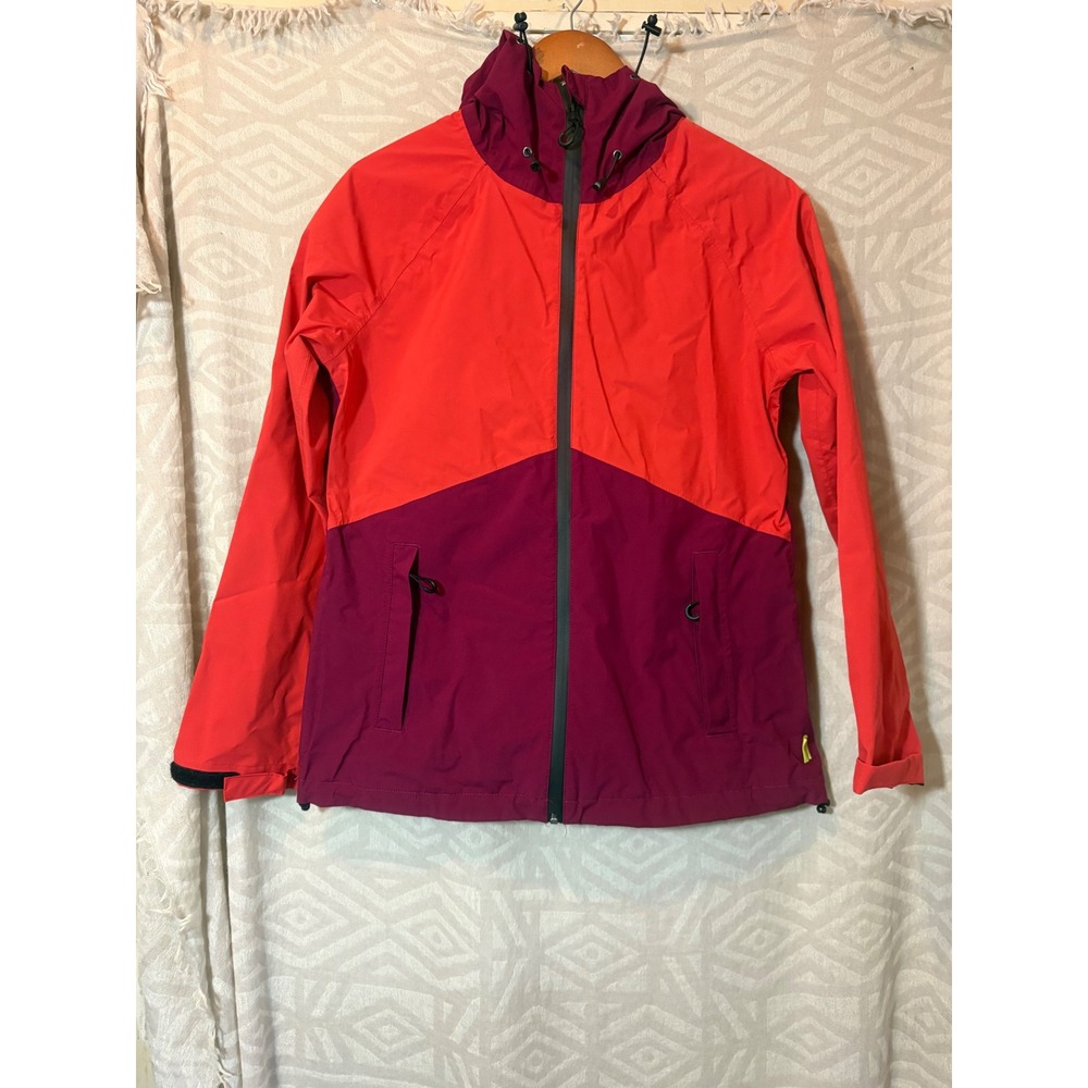 Crane Colorblock Hooded Lightweight Jacket Women's Size S 36 38 Red Purple‎
